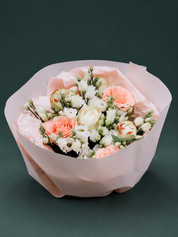 Blumen: Rosa mit Eustoma